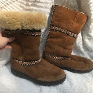Vtg Ugg ULTRA TALL Shearling Boot Women's Rare Stitch New Zealand Made